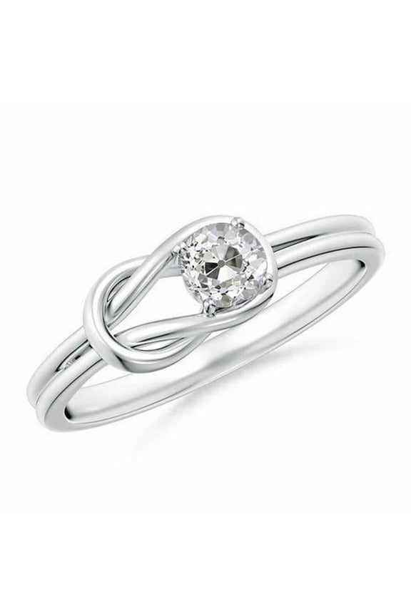 Enterprises 67258 1 CT Old Miner Solitaire Round Knot Style Diamond Ring, White Gold - Size 6.5