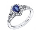 thumbnail image 1 of Harry Chad Enterprises 67369 2.50 CT Wedding Pear Ceylon Sapphire Double Shank Halo Ring, Size 6.5, 1 of 1