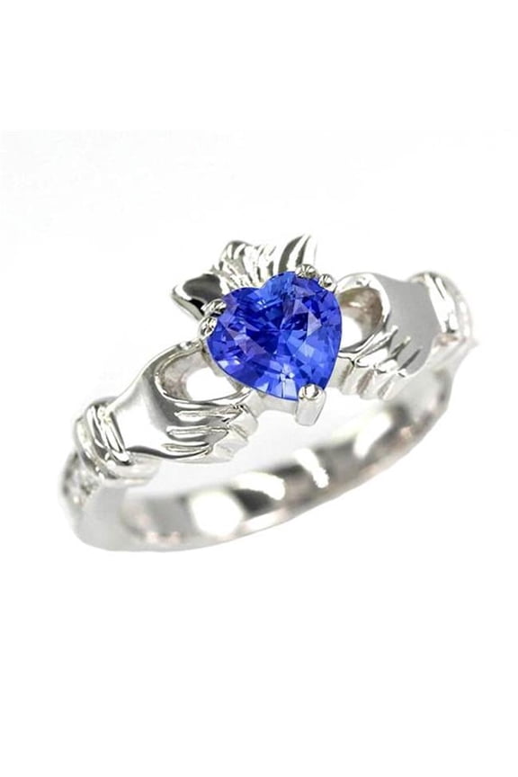 Enterprises 67688 Vintage Style Solitaire Blue 1.50 CT Royalty Crown Sapphire Ring, Size 6.5