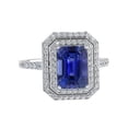 thumbnail image 1 of Harry Chad Enterprises 67732 3.50 CT Double Halo Diamond Emerald Sapphire Engagement Ring, Size 6.5, 1 of 1