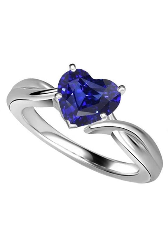 Enterprises 67926 2.50 CT Gold Solitaire Ceylon Blue Twisted Shank Sapphire Ring, Size 6.5