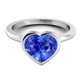 thumbnail image 1 of Harry Chad Enterprises 67956 2.50 CT Heart Solitaire Bezel Set Light Blue Sapphire Ring, Size 6.5, 1 of 1
