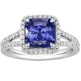 thumbnail image 1 of Harry Chad Enterprises 68136 4 CT Halo Diamond Srilankan Sapphire Split Shank Engagement Ring, Size 6.5, 1 of 1