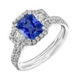 thumbnail image 1 of Harry Chad Enterprises 68324 4 CT Round & Trapezoid Diamond Halo Sapphire Engagement Ring, Size 6.5, 1 of 1
