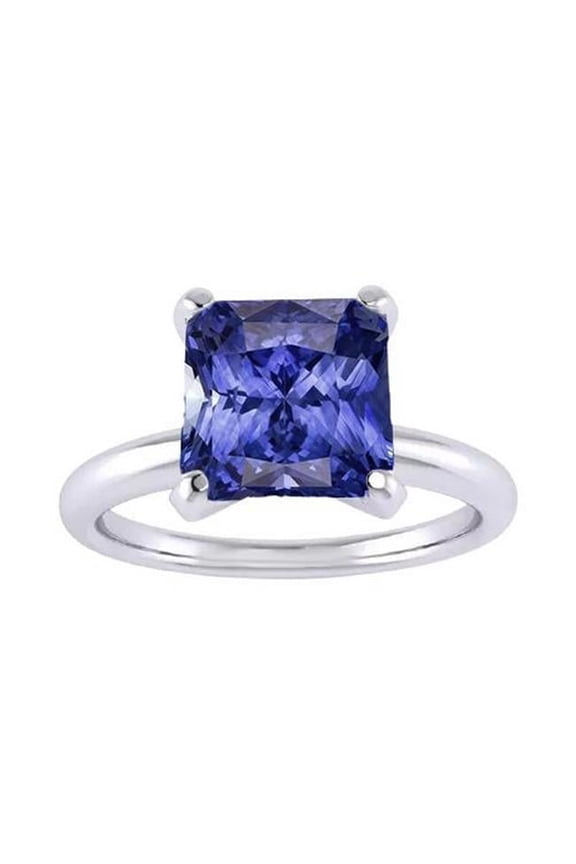 Enterprises 68325 2.50 CT Womens Radiant Srilankan Sapphire Gemstone Solitaire Ring, Size 6.5