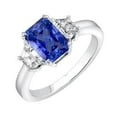 thumbnail image 1 of Harry Chad Enterprises 68434 3 Stone Trapezoid Diamond Jewelry 3 CT Radiant Ceylon Sapphire Ring, Size 6.5, 1 of 1