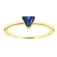 thumbnail image 1 of Harry Chad Enterprises 68554 1 CT Solitaire Trillion Shaped 14K Yellow Gold Blue Sapphire Ring, Size 6.5, 1 of 1
