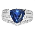 thumbnail image 1 of Harry Chad Enterprises 68579 Trillion Sapphire 4.50 CT Baguette & Round Diamonds Gemstone Ring, Size 6.5, 1 of 1