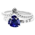 thumbnail image 1 of Harry Chad Enterprises 68772 2 CT Diamond Set Trillion Natural Blue Sapphire Wedding Ring, Size 6.5, 1 of 1