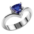 thumbnail image 1 of Harry Chad Enterprises 68786 Diamond Three Stone Trillion 1.25 CT Heart Style Sapphire Ring, Size 6.5, 1 of 1