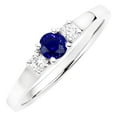 thumbnail image 1 of Harry Chad Enterprises 68833 1.50 CT Round Diamond 3 Stone Ceylon Gold Sapphire Ring, Size 6.5, 1 of 1