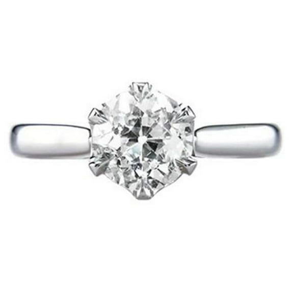 Harry Chad Enterprises 68958 1 CT Solitaire Round Prong Set Old Miner Diamond Ring, Size 6.5