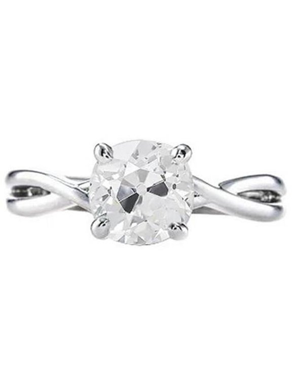 Enterprises 68969 Old Mine Solitaire 1.25 CT Twisted Shank Diamond Ring, White Gold - Size 6.5
