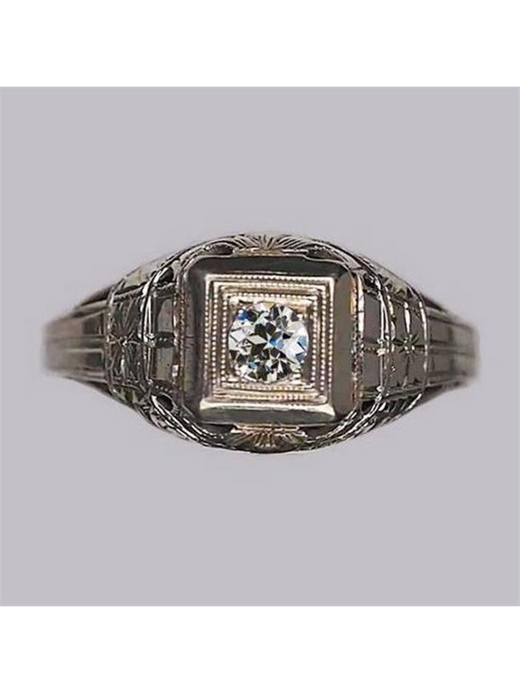 Enterprises 69032 0.50 CT Engagement Solitaire Round Old European Diamond Ring, Size 6.5