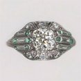 thumbnail image 1 of Harry Chad Enterprises 69060 3.25 CT Round Old Mine Cut Baguette & Green Sapphire Diamond Ring, Size 6.5, 1 of 1