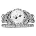 thumbnail image 1 of Harry Chad Enterprises 69362 3.25 CT Old Cut Round Diamond Ribbon Style Wedding Ring Set, Size 6.5, 1 of 1