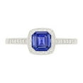 thumbnail image 1 of Harry Chad Enterprises 69432 1.75 CT Round Diamond Halo Asscher Blue Sapphire Engagement Ring, Size 6.5, 1 of 1