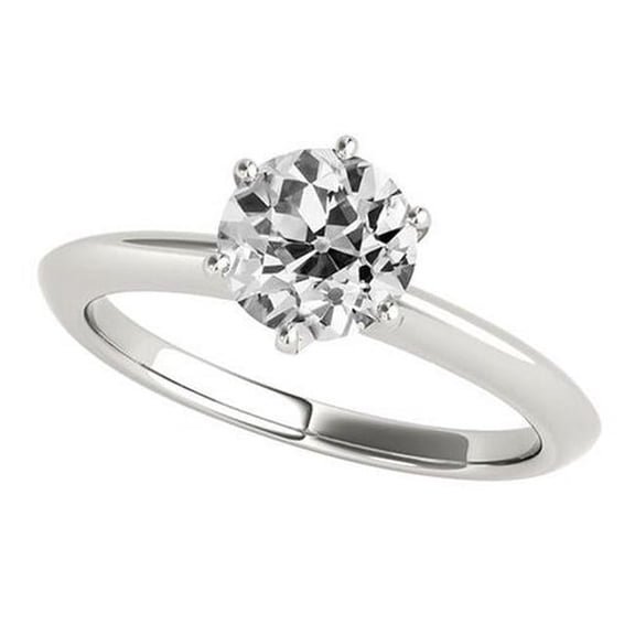 Harry Chad Enterprises 70346 1.50 CT Solitaire Round Old Mine Cut Diamond Engagement Ring, Size 6.5