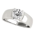 thumbnail image 1 of Harry Chad Enterprises 70400 2 CT Round Old Mine Cut Diamond Half Bezel Set Solitaire Ring, Size 6.5, 1 of 1
