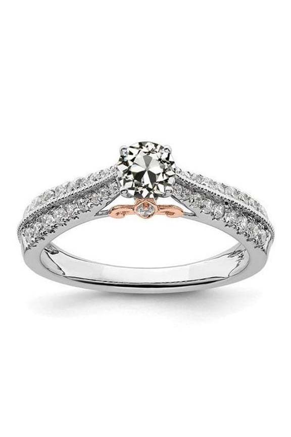 Enterprises 71021 2.50 CT Old Miner Diamond Double Row Accents Anniversary Ring, Size 6.5