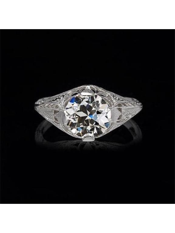 Enterprises 71097 1.50 CT Solitaire Old Miner Diamond Antique Style Engagement Ring, Size 6.5