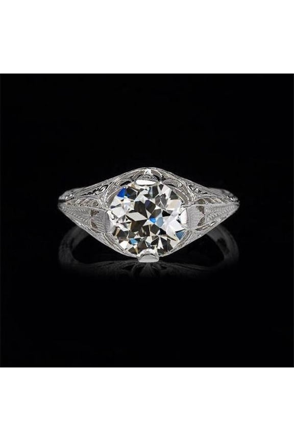 Enterprises 71097 1.50 CT Solitaire Old Miner Diamond Antique Style Engagement Ring, Size 6.5