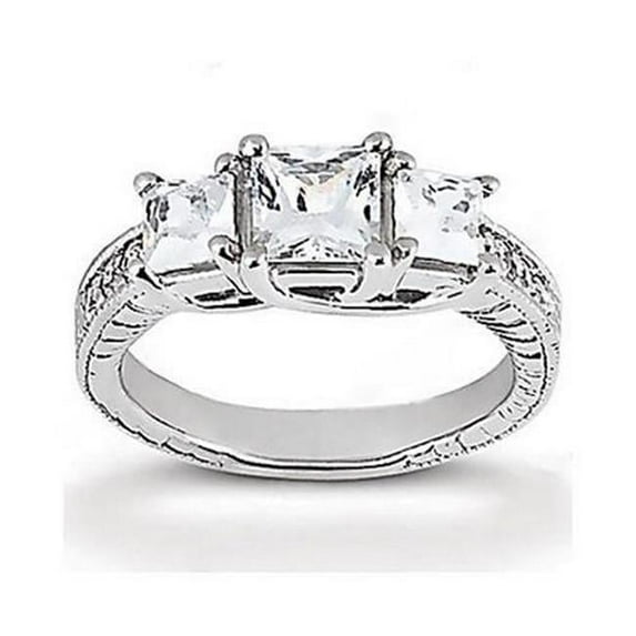 Harry Chad Enterprises 774 2.12 CT Diamond Vintage Style Engagement Ring, 14K White Gold - Size 6.5