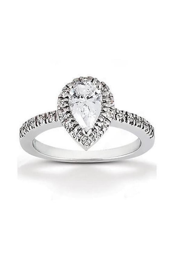 Enterprises 780 2.50 CT Royal Halo Pear Diamond Engagement Ring, Size 6.5