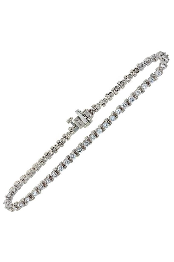Enterprises 800012 6 CT White Gold 14K Round Diamond Tennis Bracelet - F-G & VS2-SI1, 50 Stones