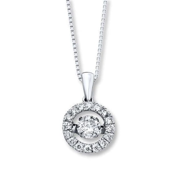 Harry Chad Enterprises HC10237 1.5 CT 14K White Gold Round Cut Halo Diamond Pendant Necklace