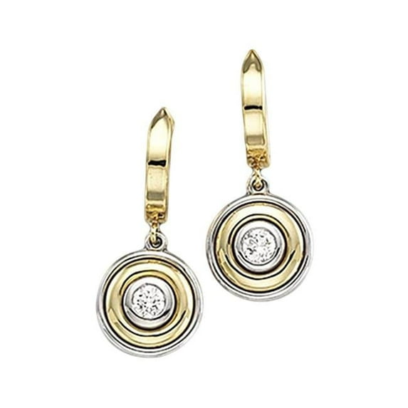 Harry Chad Enterprises HC11081 0.60 CT Solitaire Diamond Earring Dangle Earrings - 14K Yellow Gold