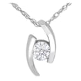 thumbnail image 1 of Harry Chad Enterprises HC11178 1.00 CT Natural Bezel Set Round Cut Diamond Pendant Necklace - 14K White Gold, 1 of 1