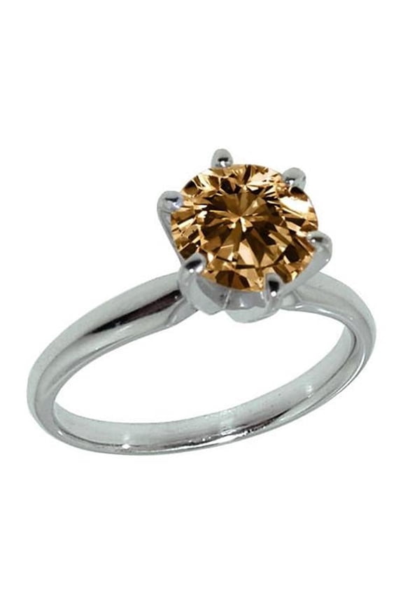 Enterprises HC11703 1.51 CT 14K Brown Diamond Round VS1 Solitaire Ring