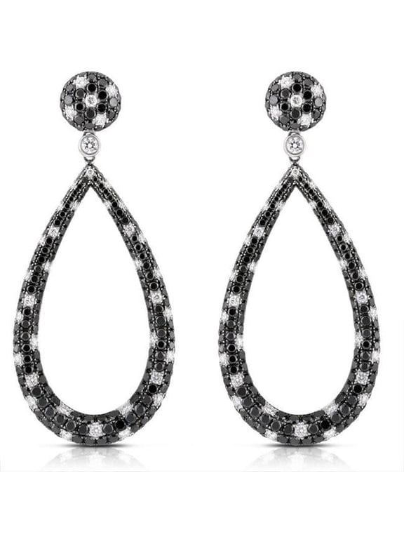 Enterprises HC12195 7.21 CT Diamonds Women Dangle Earring - 18K White Gold