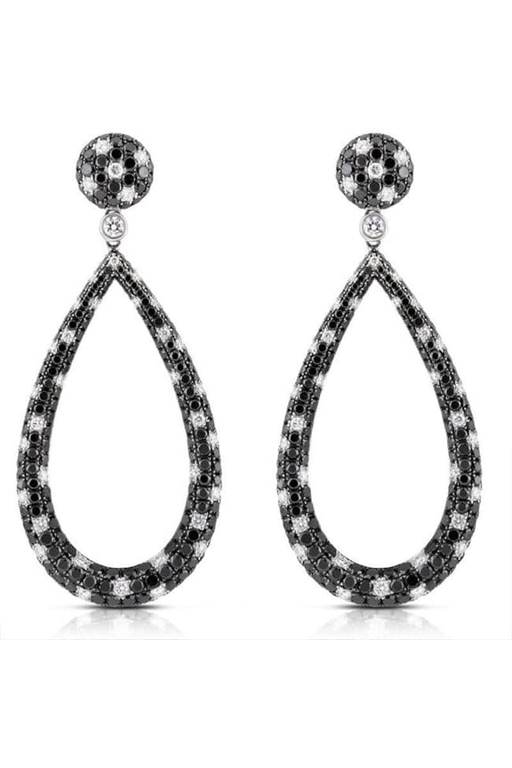 Enterprises HC12195 7.21 CT Diamonds Women Dangle Earring - 18K White Gold