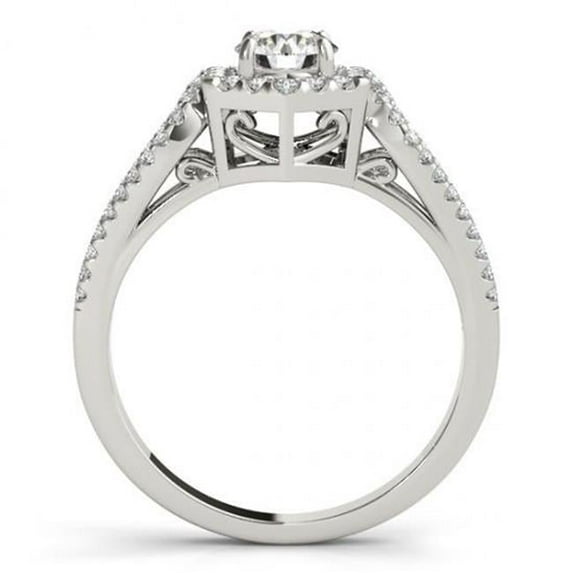 Harry Chad HC11487-6 1.50 CT 14K White Gold Round Diamonds Solitaire with Accents Antique Style Ring, Color F - VVS1 Clarity