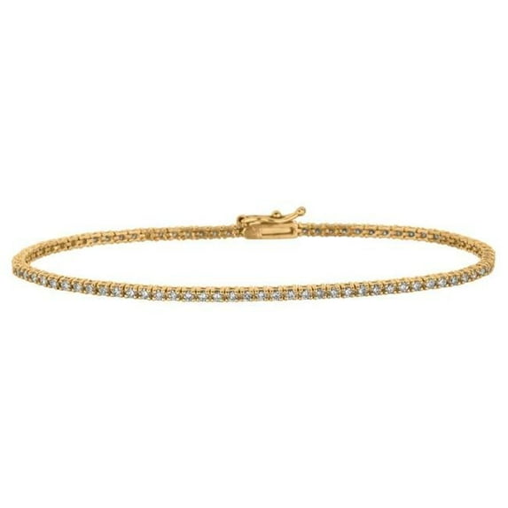 Harry Chad HC11822 2 CT Round Diamond Bracelet Yellow Gold Prong Setting Diamond Bracelet, Color G & H - VS2-SI Clarity