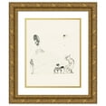 thumbnail image 1 of Harry Clarke 15x17 Gold Ornate Wood Frame and Double Matted Museum Art Print Titled - Cinderilla and Her Prince (1922), 1 of 4