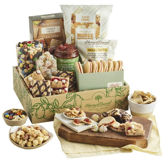 Harry & David Deluxe Sweet And Salty Gift Box, Gourmet Snack Basket, Sweet And Salty Mix, All Occasion Gift, Care Package For Families, Adults, Office