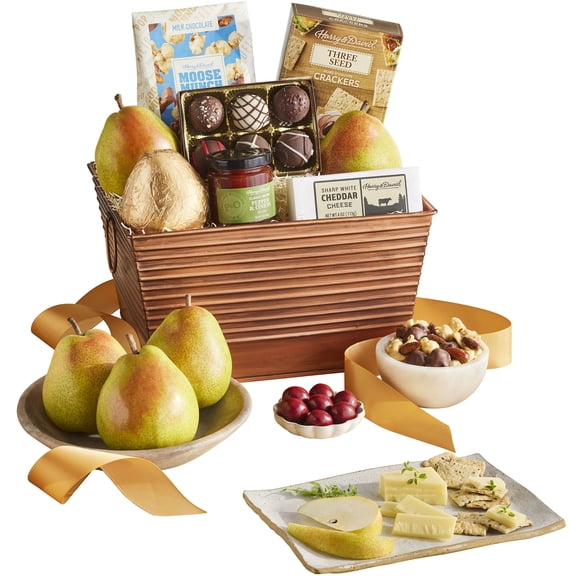 Harry & David Classic Favorites Gift Basket, Pears, Savory Snacks, Popcorn