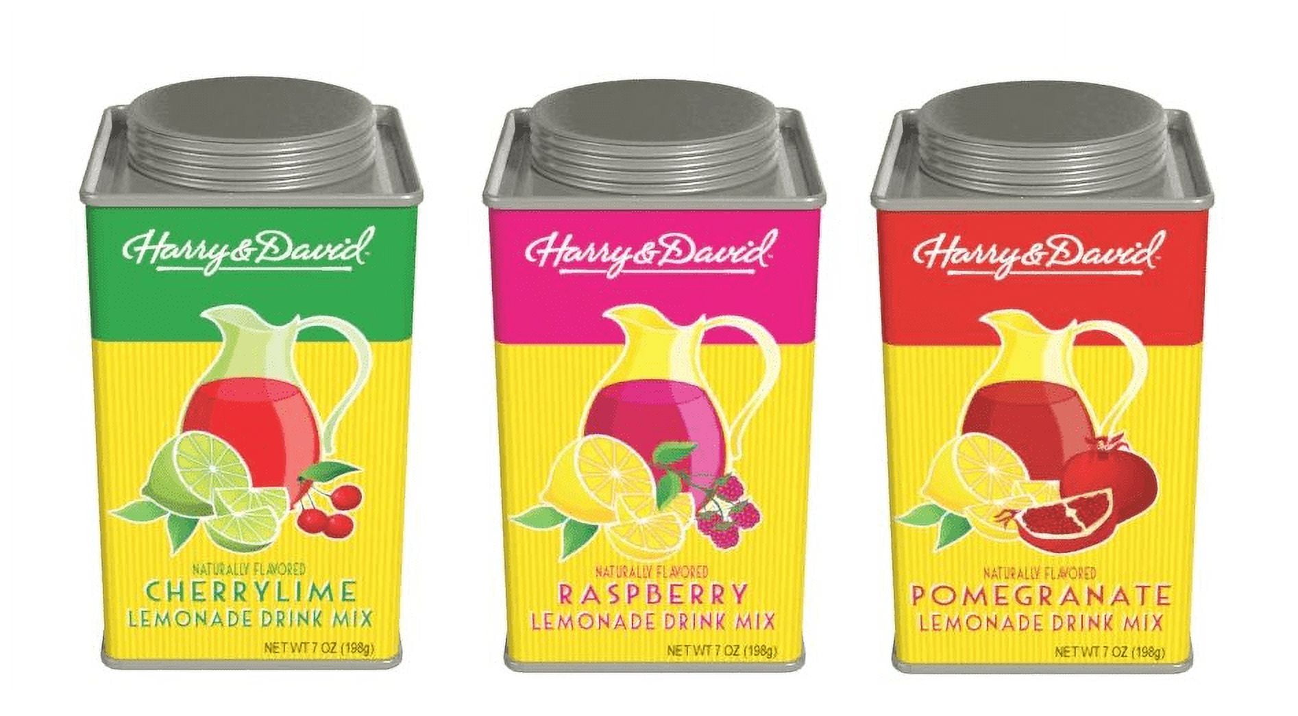 Harry & David Lemonade Drink Mix 3 Flavors Pomegranate Cherry Lime