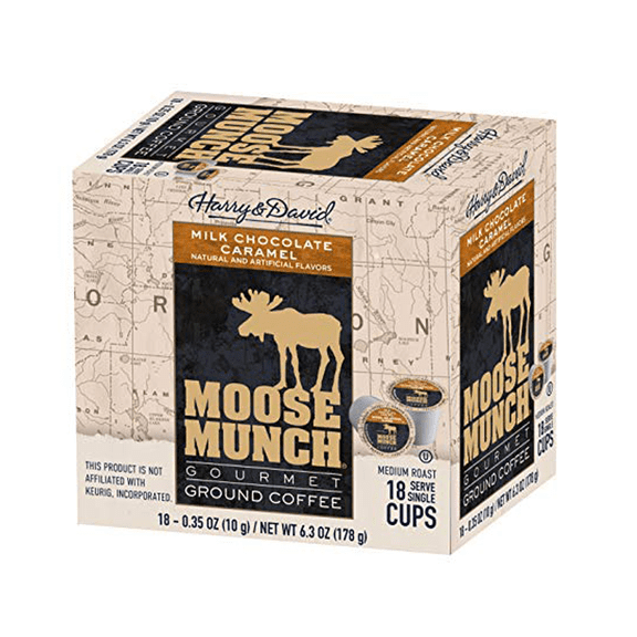 Harry & David Milk Chocolate Caramel Medium Roast, Coffee Pods, 72 Ct (4 Boxes of 18)