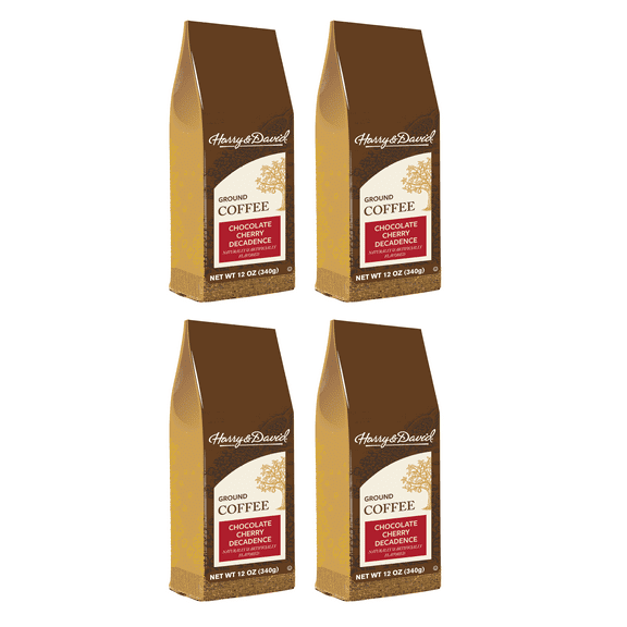 Harry & David Moose Munch Chocolate Cherry Decadence, Medium Roast Ground Coffee, 12 Oz, 4 Pack