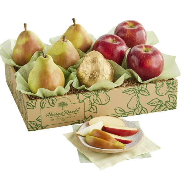 Harry & David Pears And Apples Fruit Gift Basket, Royal Riviera Pears, Fresh Apples, Fruit Gift Basket For Delivery, Healthy Gift Basket For All Occasions, Families, Sympathy