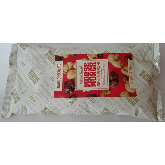 Harry & David Premium Moose Munch Popcorn in Dark Chocolate made with real butter - 14 ounce bag (Pack of 1)