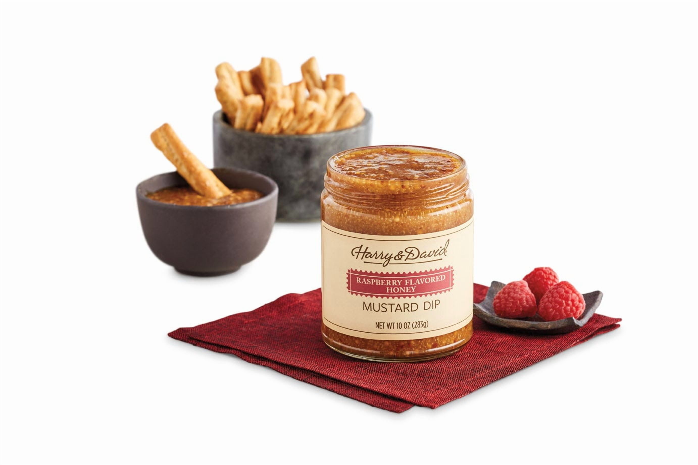 Harry & David Raspberry Honey Mustard Dip, Gourmet Dipping Sauce, Pretzel Dip, Chicken Sauce, Sauce For Sandwiches, Burgers And More, All Occasions, Family, Friends, Loved Ones, 10Oz