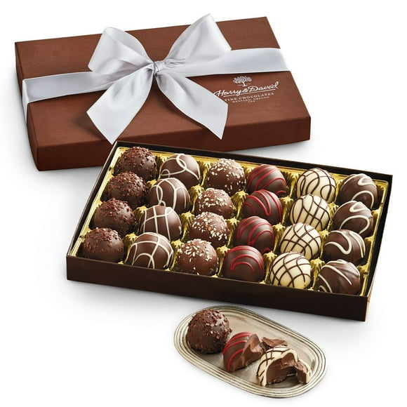 Harry & David Signature Chocolate Truffles Gift Box, 24 Assorted Truffles, 1 Pound Box, Truffles, Gift Box, Assorted Chocolates, Milk Chocolate