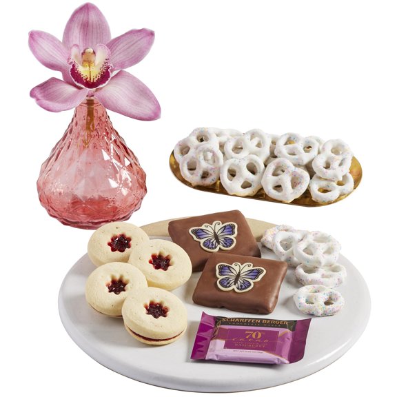 Harry & David Sweet Gift For Mom With Cookies, Pretzels, Fresh Orchid