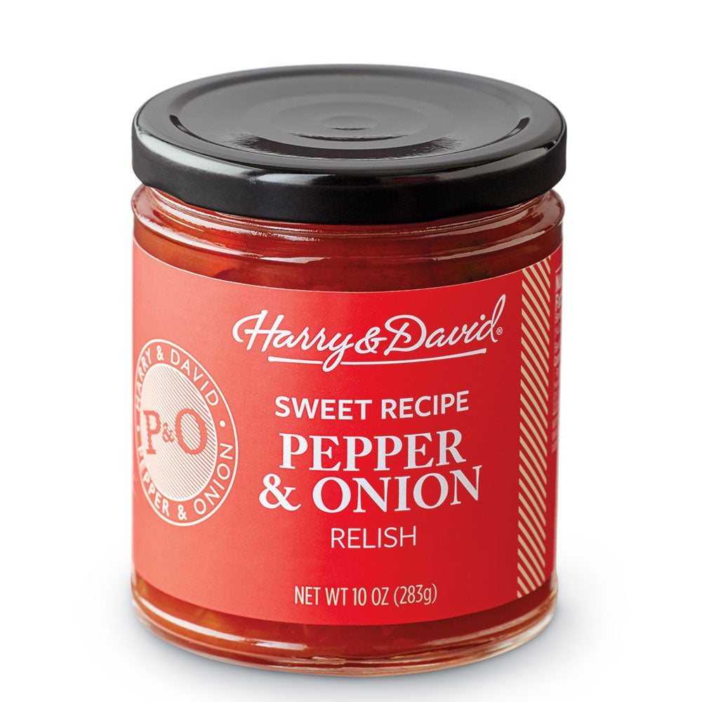 Harry & David Sweet Pepper & Onion Relish, Plant Based Condiment, Hamburger & Hot Dog Relish, Sandwich Spread Topping, Charcuterie Board Foods, 10Oz