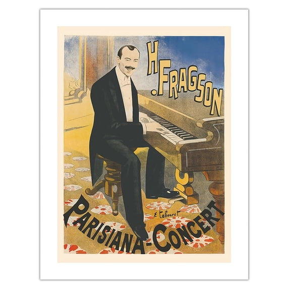 Harry Fragson Parisiana-Concert - Vintage Music Poster by Emile Tabouret c.1900 - Bamboo Fine Art 290gsm Paper (Unframed) 17x22in